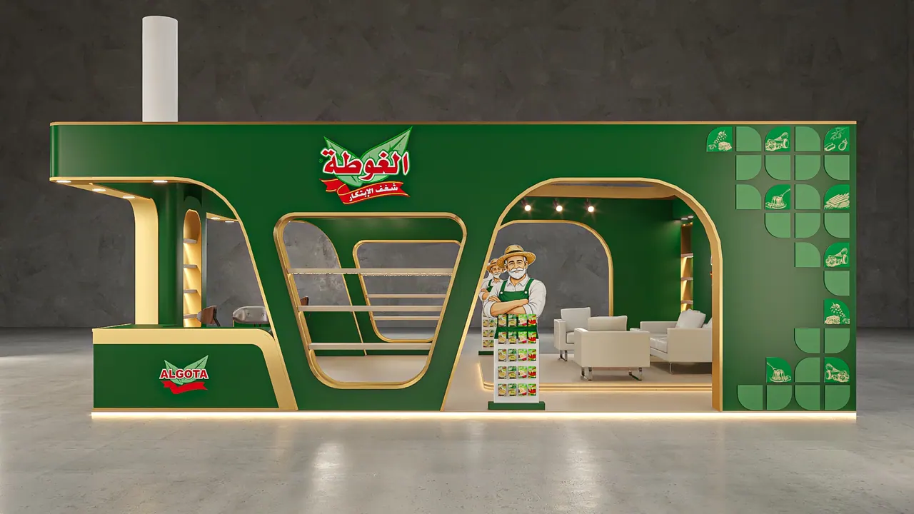 3D render of the Algota exhibition stand designed by KO DESIGN