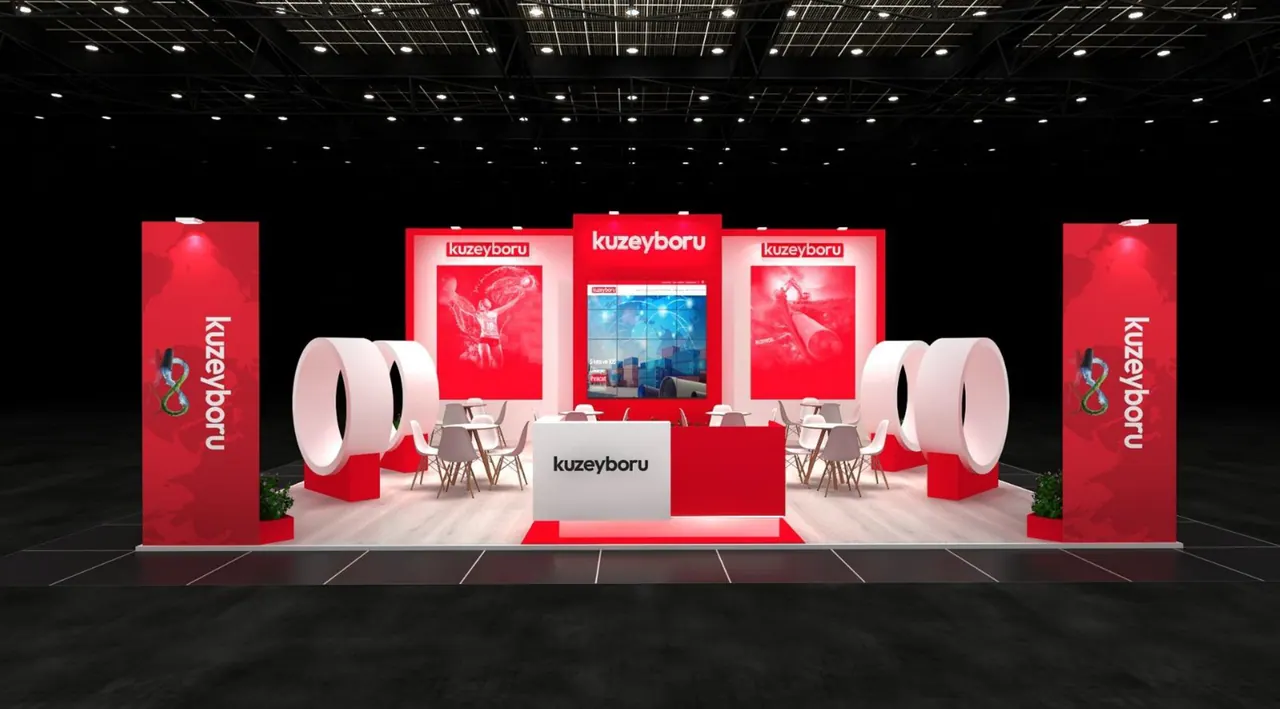 3D render of the Kuzeyboru exhibition stand designed by KO DESIGN